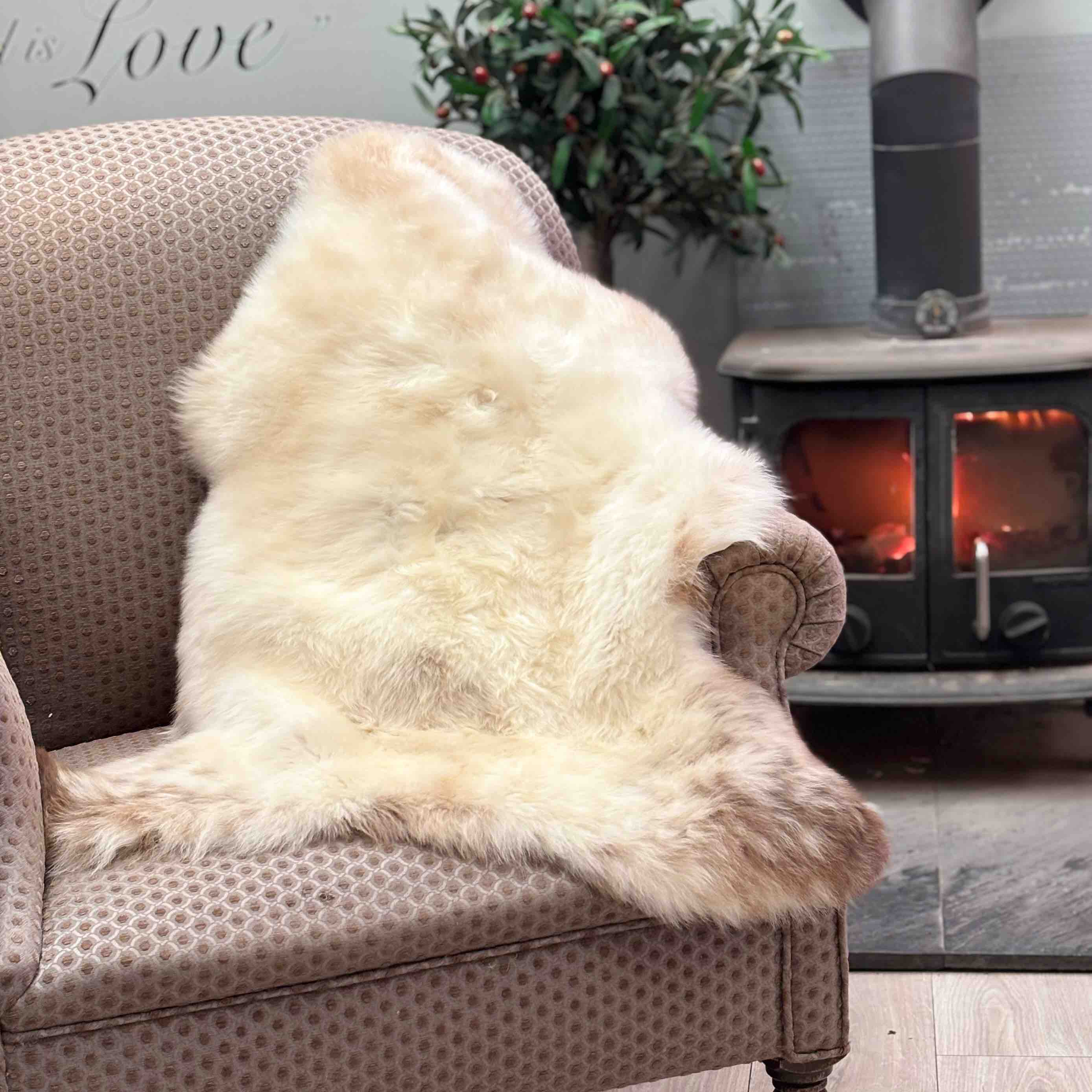 large jacob sheepskin rug 