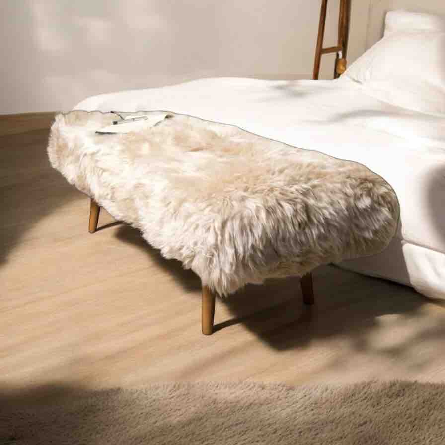 End Of Bed Shearling Stool