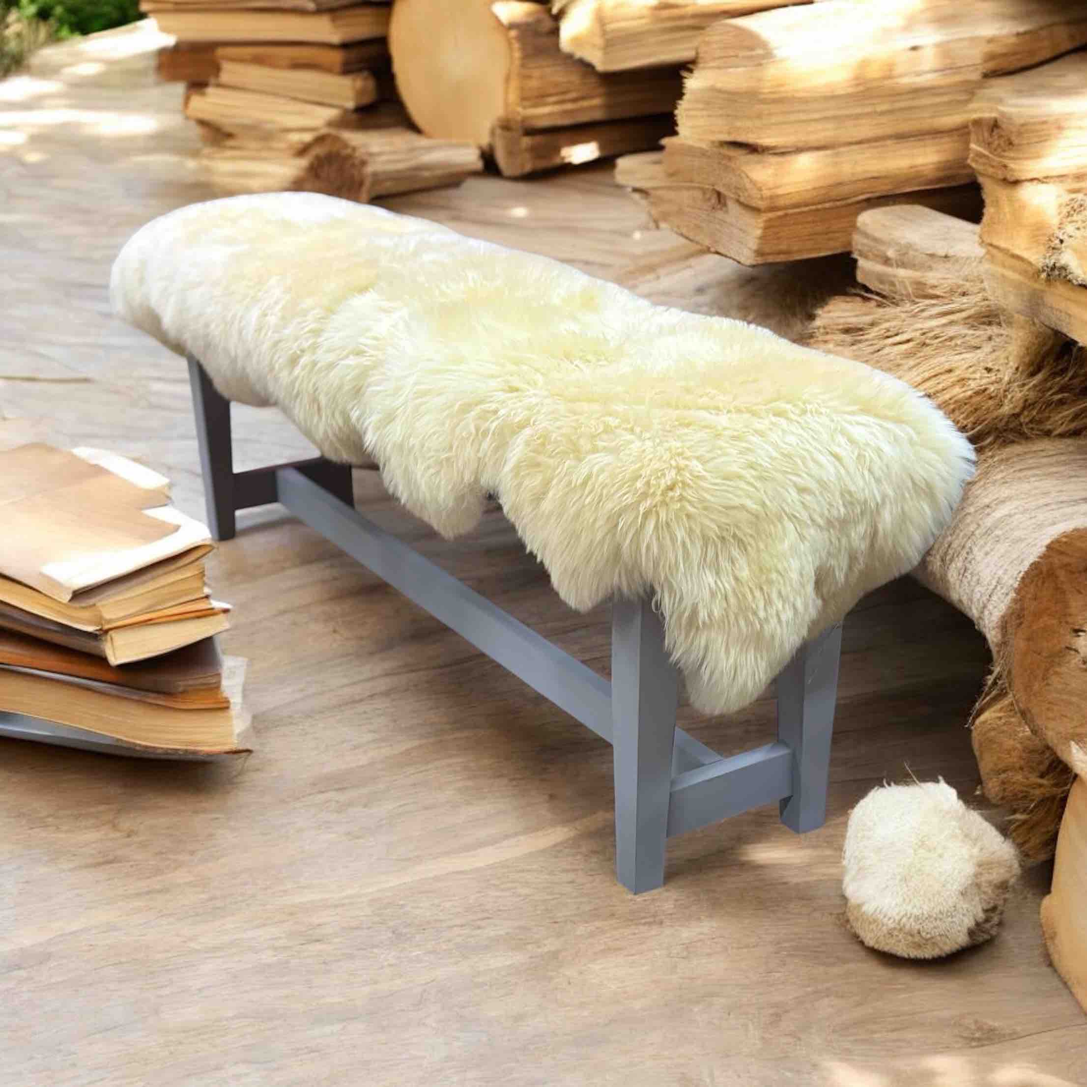 sheepskin bench 