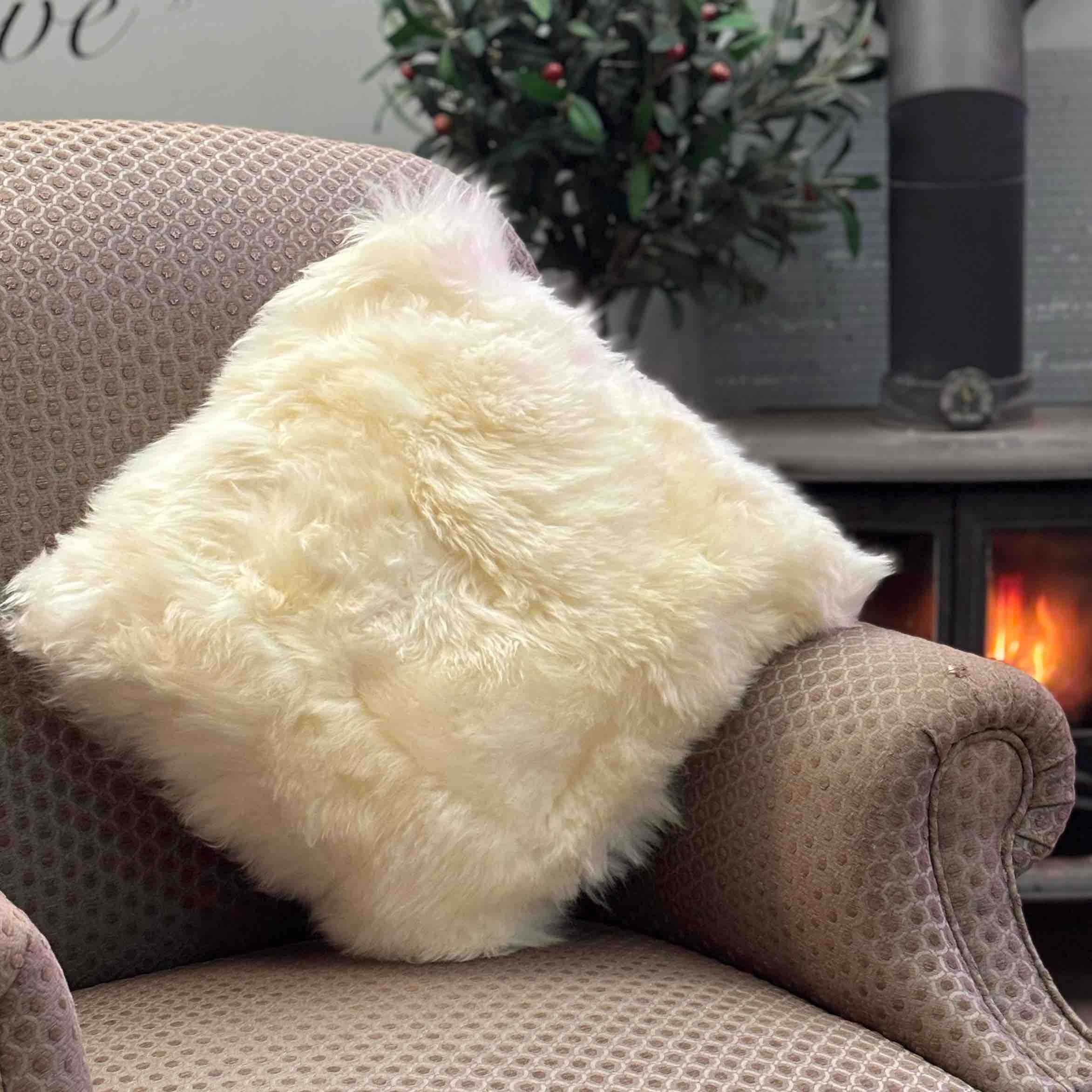 Long Wool Sheepskin Cushion