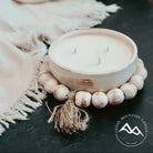 Round Beaded Tassel Pottery Soy Candle