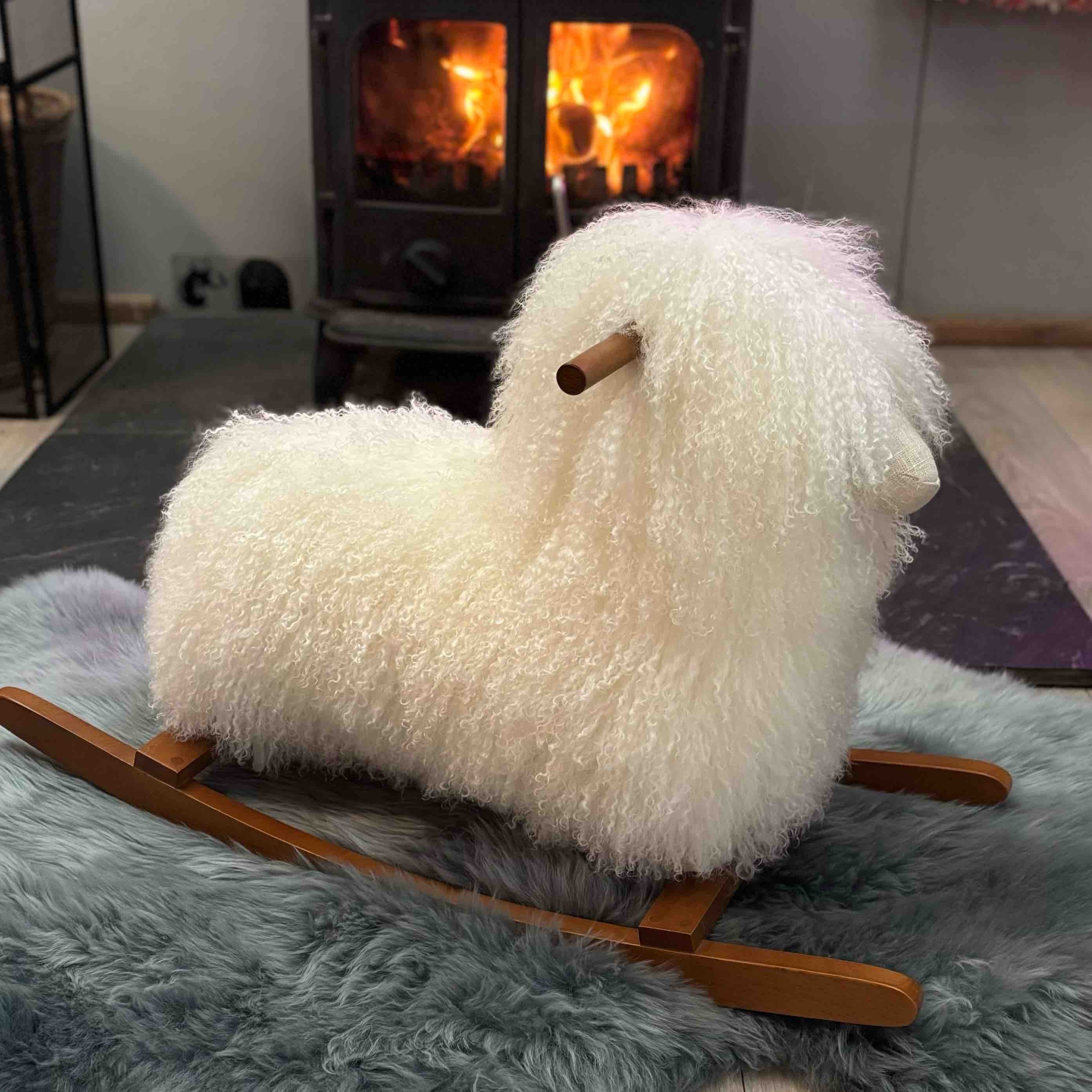 Genuine Sheepskin Rocking Sheep