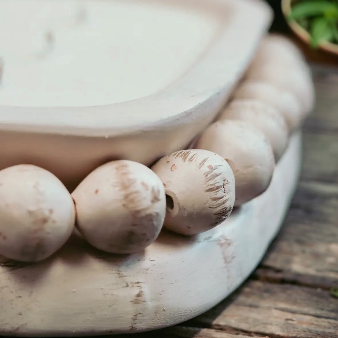 Dough Bowl Soy Candle With Beads