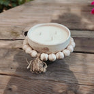 Round Beaded Tassel Pottery Soy Candle