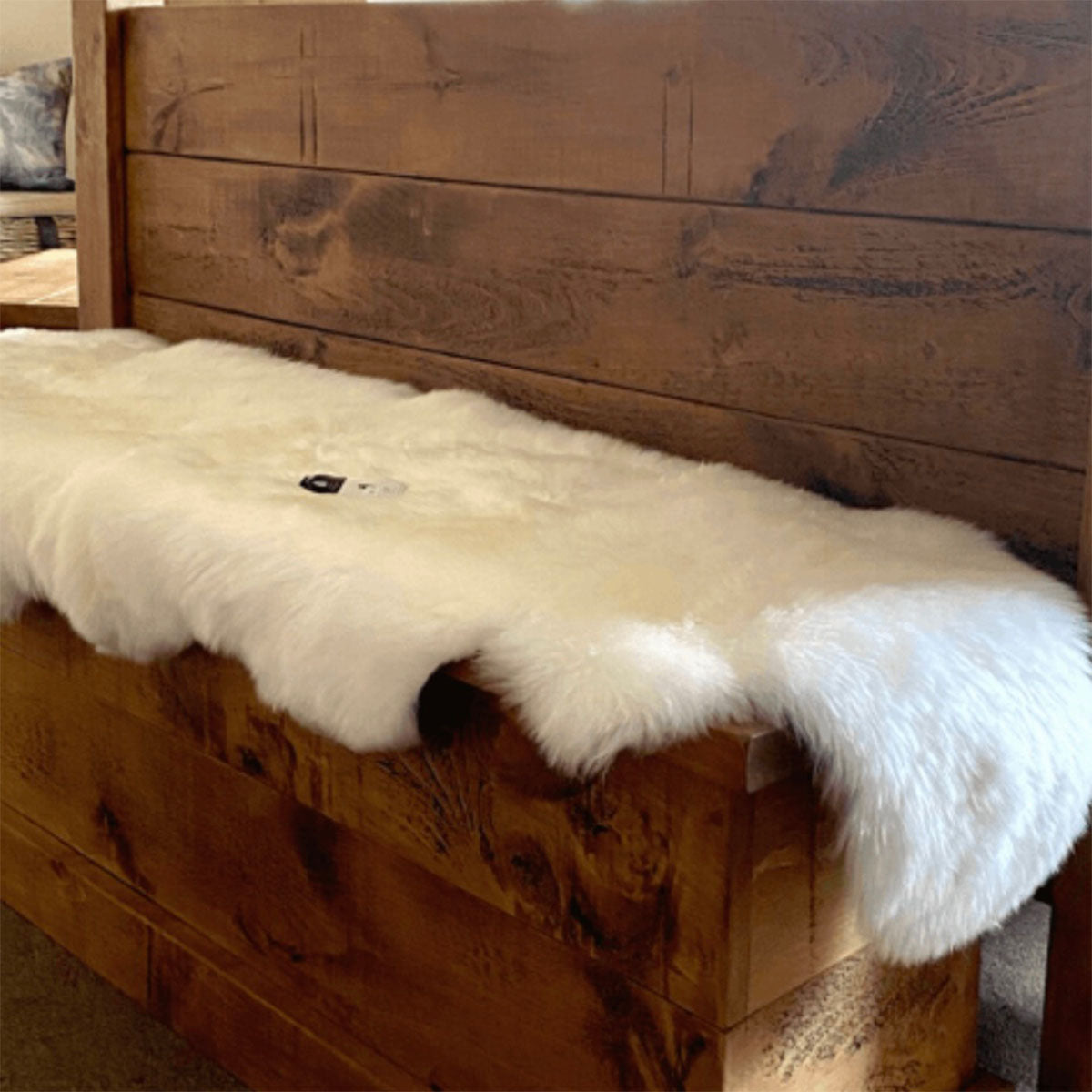 Double Sheepskin Rugs 180 x 65 cm Genuine Wool Rug Ivory - The Old Piggery Farm Shop