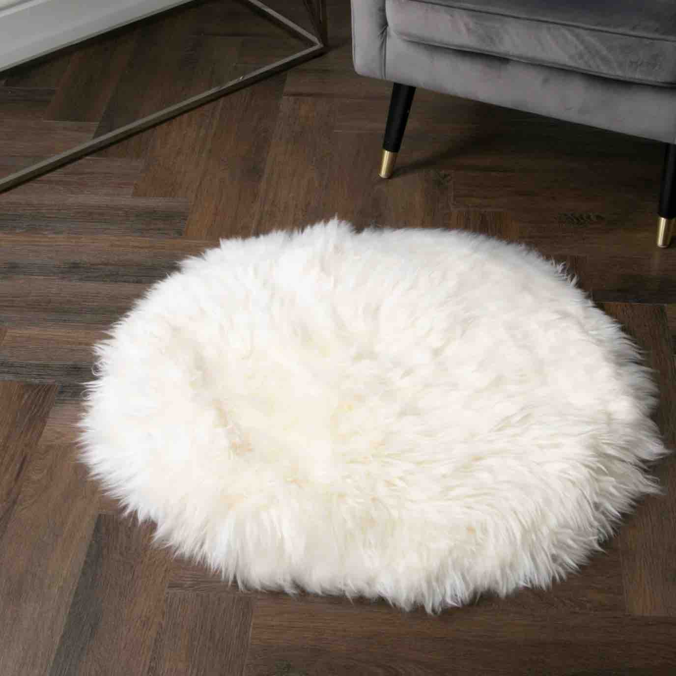 Round Genuine Sheepskin Rug