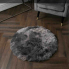 Round genuine sheepskin rug 